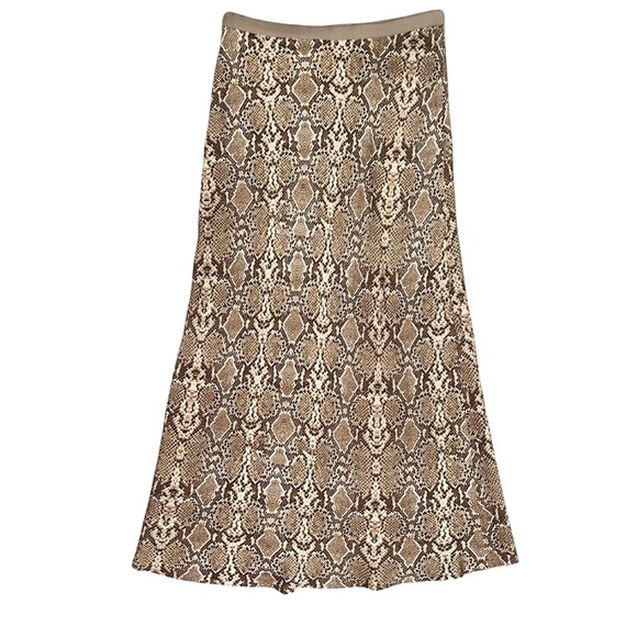 NWOT Anine Bing Snake Print Python Silk Slip Mermaid Skirt S - Picture 3 of 6